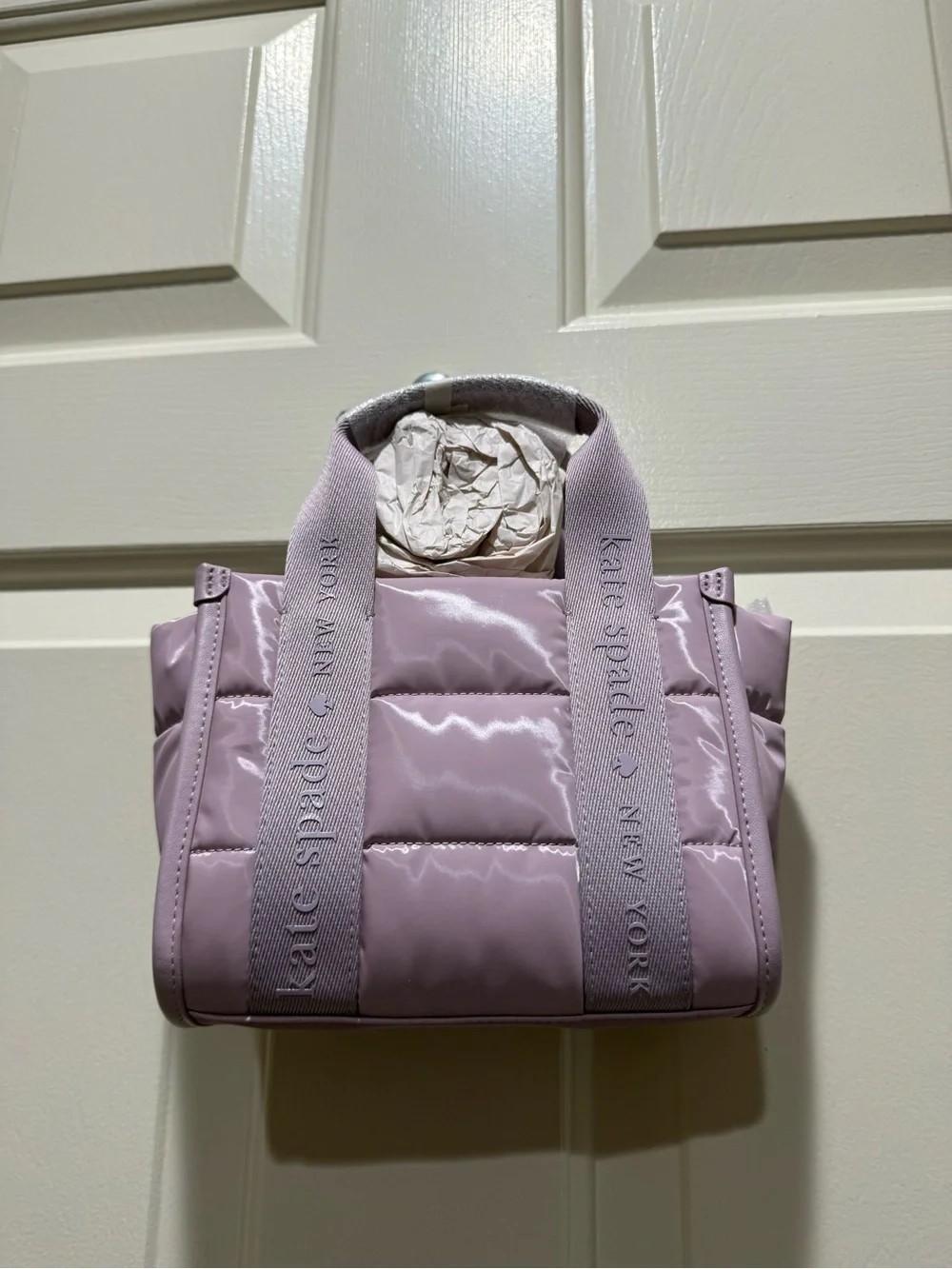 kate spade Quilted Lilac Mini Tote with Branded Straps